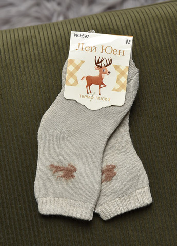 Шкарпетки дитячі махрові темно-бежевого кольору Let's Shop (269387585)
