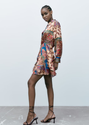 Комбинированное праздничный, коктейльное, деловое, повседневный, кэжуал, вечернее платье Zara