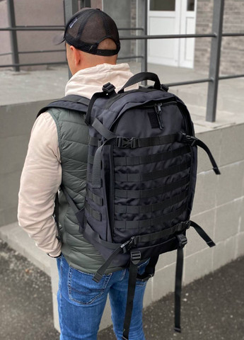 Тактичний чорний рюкзак із стропами molle на 30 літрів Voin No Brand (258430124)
