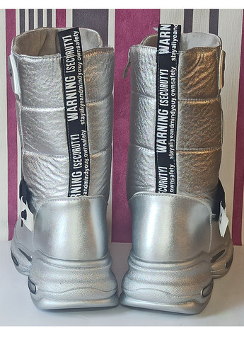 Зимние детские зимние ботинки для девочки на овчине том м 9713е серебряные 35-22,5см Tom.M