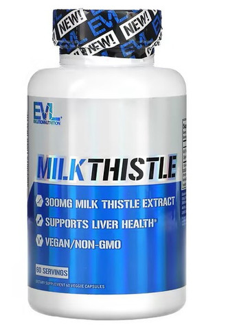 Екстракт розторопші Milk Thistle 300 mg 60 Veggie Capsules EVLution Nutrition (259577495)