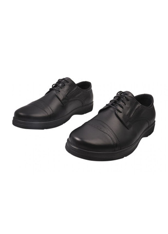 Туфлі чоловічі з натуральної шкіри, на низькому ходу, на шнурівці, колір чорний, Україна Vadrus 310-21/22dtc (257438063)