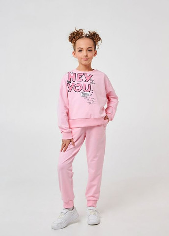 Розовый детский костюм (свитшот+брюки) | 95% хлопок | демисезон | 122, 128, 134, 140 | удобный и стильный розовый Smil