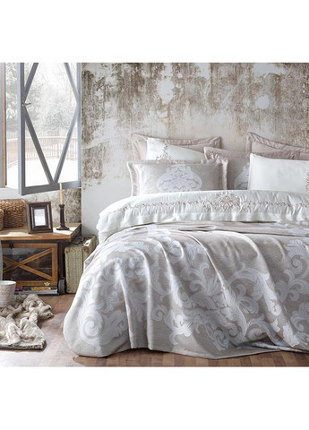 Набор постельного белья с вышивкой и жаккардовым покрывалом - Jua евро Dantela Vita (258122405)