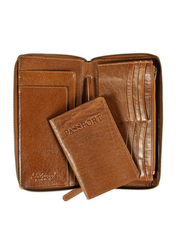 Кошелек мужской кожаный (портмоне для путешествий, тревелер) TW01 Ashwood (258699601)