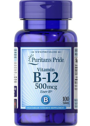 Puritan's Pride Vitamin B-12 500 mcg 100 Tabs Puritans Pride (256719905)
