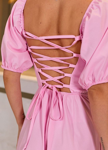 Розовое платье со шнуровкой на спине длинное розовое You Best