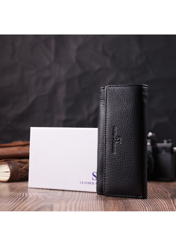 Велика ключниця з функцією гаманця з натуральної шкіри 22492 Чорний st leather (278000999)