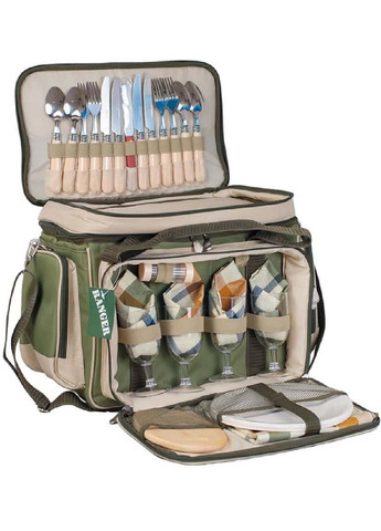 Набор комплект посуды в сумке для пикника походов отдыха туризма кемпинга на четверых человек 35х50х35 см (475359-Prob) Unbranded (266410629)