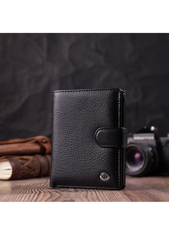 Солидный мужской бумажник из натуральной кожи 22467 Черный st leather (278001018)