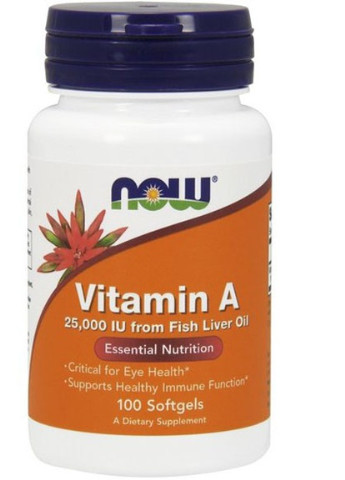 Vitamin A 25,000 IU 100 Softgels Now Foods (256725159)