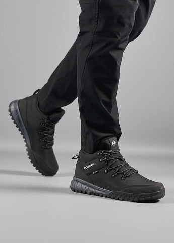 Черные демисезонные кроссовки мужские, вьетнам Columbia Firebanks Mid Trinsulate Black Grey