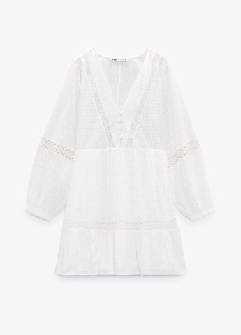 Білий святковий мережевна сукня Zara однотонна