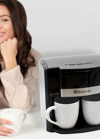 Краплинна кавоварка MS-0706 з двома чашками 500 Вт Білий (12166) Domotec (267320817)