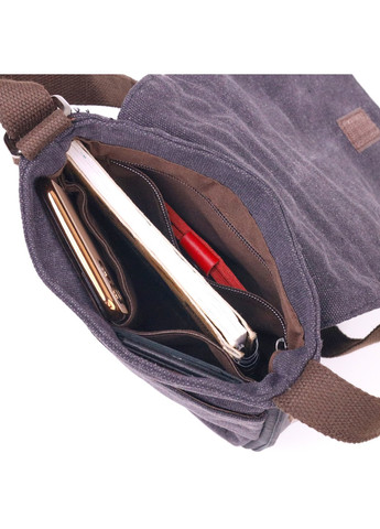 Вертикальная мужская сумка текстильная 21265 Черная Vintage (258286252)