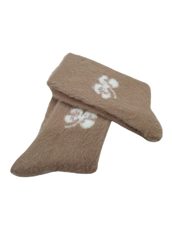 Носки теплые женские с мехом норки Flower No Brand (263346193)