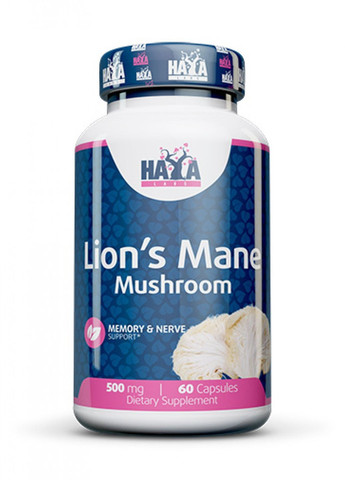 Левова грива Lion's Mane Mushroom 500mg 60 caps Haya Labs (271531280)