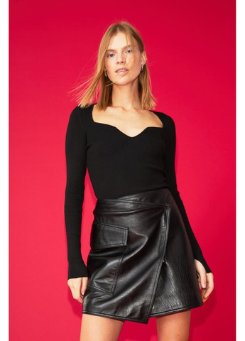 Черный демисезонный женский свитер в рубчик (10208) xs черный H&M