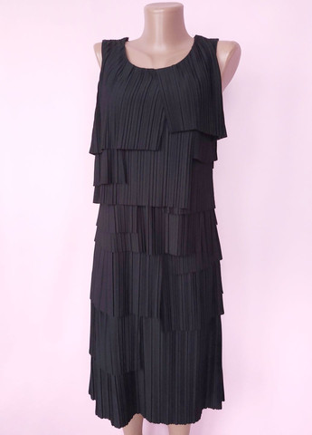 Чорна вечірня сукня жіноча плісе без рукавів однотонна плісована No Brand однотонна