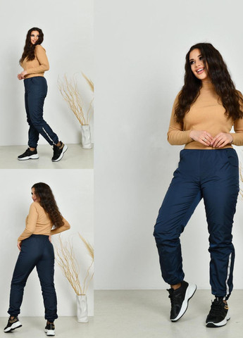 Штани жіночі з плащової тканини синього кольору р.48/50 391589 New Trend (259061605)