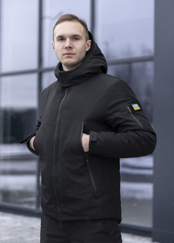 Чорна зимня куртка winter jacket motive зима чорний Pobedov