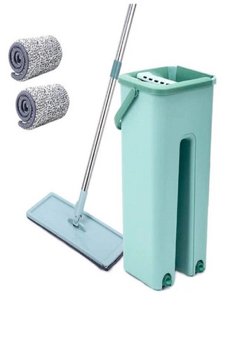 Набір для прибирання швабра ледар з відром і автоматичним віджимом 2 в 1 Hand Free Cleaning Mop 5 л зелений VTech (259275003)