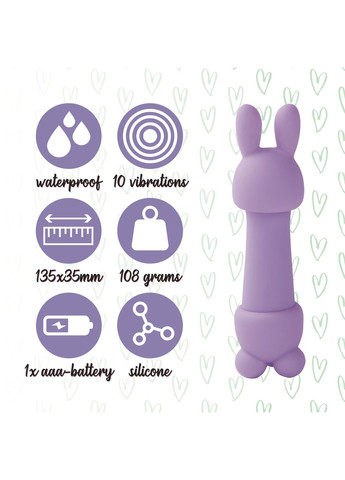 Мини-вибратор Mister Bunny Purple с двумя насадками FeelzToys (277236729)