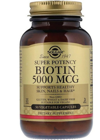 Biotin 5000 mcg 50 Veg Caps Solgar (256722722)