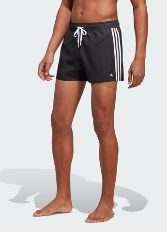 Мужские черные спортивные короткие плавательные шорты 3-stripes clx adidas