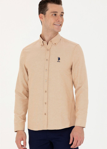 Светло-коричневая рубашка U.S. Polo Assn.