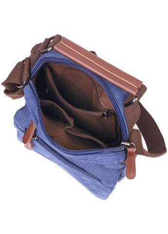 Отличная мужская сумка из плотного текстиля 21228 Синяя Vintage (258286276)
