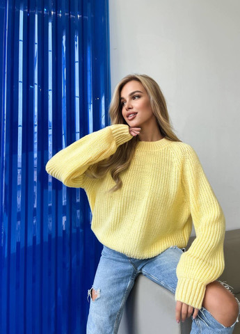 Женский шерстяной свитер желтого цвета р.42/46 405994 New Trend (258967693)