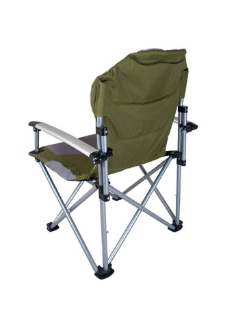 Розкладне крісло стілець із підлокітниками для відпочинку пікніка кемпінгу риболовлі 105х63х67 см (475291-Prob) Зелений із сірим Unbranded (265391194)