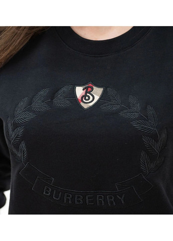 Світшот жіночий Burberry - Прямий крій логотип чорний кежуал бавовна органічна - (265327184)