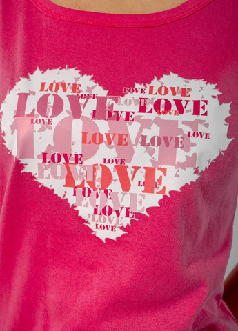 Малиновая летняя футболка женская сердце love (малиновый) Time of Style