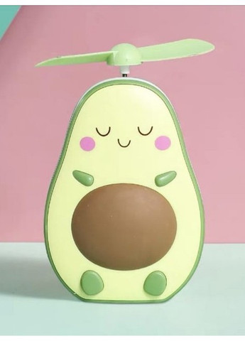 Портативный вентилятор "Авокадо" с LED подсветкой и зеркалом детский пластик - Зелено-коричневый China (257736075)