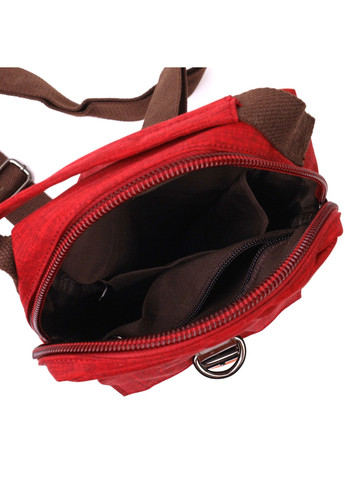 Стильная плечевая сумка для мужчин из плотного текстиля 22189 Бордовый Vintage (267925301)