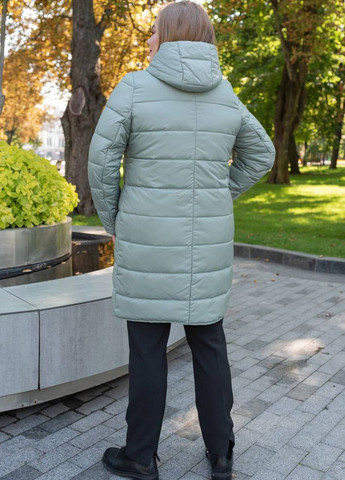 Оливкова демісезонна жіноча куртка демісезонна великого розміру SK