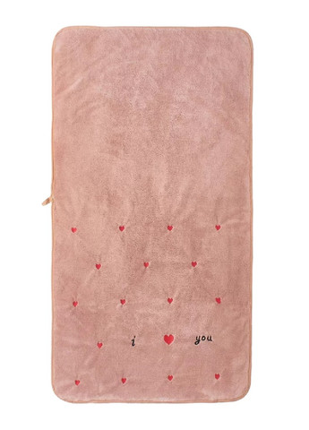 Unbranded полотенце микрофибра велюр для лица быстросохнущее влагопоглощающее с узором 100х50 см (476136-prob) сердце персиковый сердечки персиковый производство -