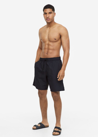 Мужские черные пляжные шорты для плаванья H&M