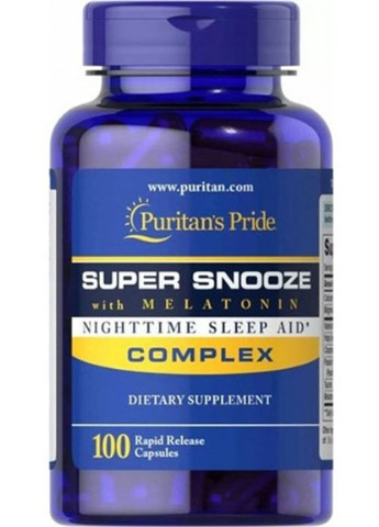 Puritan's Pride Super Snooze with Melatonin 100 Caps Puritans Pride (256722281)