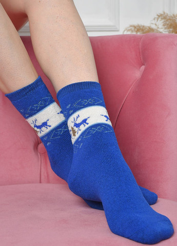 Носки махровые женские синего цвета размер 37-42 Let's Shop (261762185)