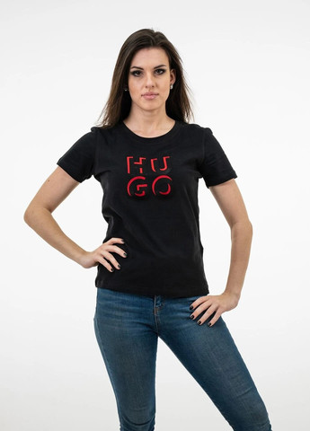 Футболка женская Hugo Boss BOSS RELAXED-FIT T-SHIRT IN COTTON JERSEY WITH LOGO - (263948569)