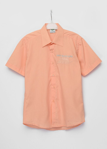 Персиковая классическая рубашка с надписями Let's Shop