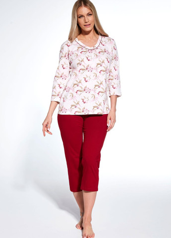 Красная пижама женская 360 adele розовый-темно-красный 481-23 Cornette