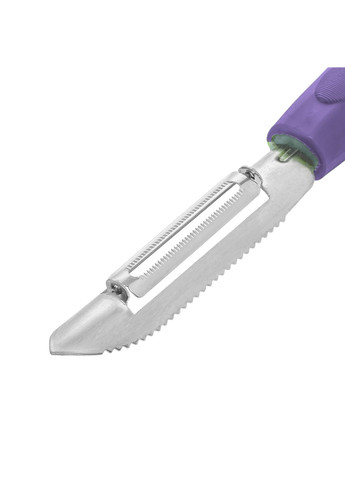 Нож 2в1 экономка овощечистка рыбочистка большой с пластмассовой ручкой для очистки овощей и фруктов 20.5 см Фиолетовый Kitchette (268024574)