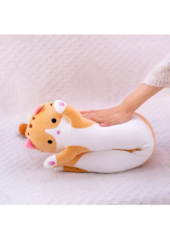 Дитяча м'яка плюшева довга іграшка подушка обіймашка антистрес кіт Батон 70 см (475330-Prob) Коричнева Unbranded (265626874)