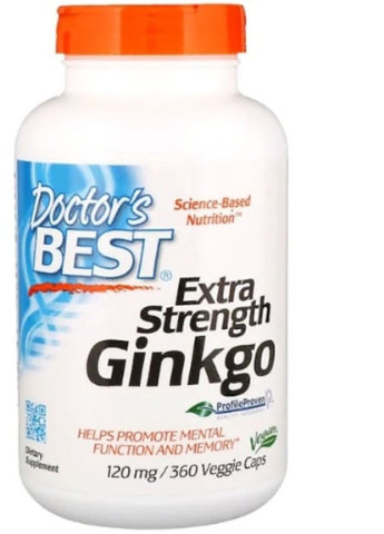 Extra Strength Ginkgo 120 mg 360 Veg Caps DRB-00273 Doctor's Best (256721447)