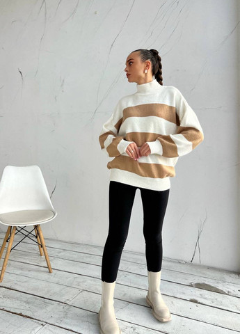 Коричневый женский свитер вязка No Brand
