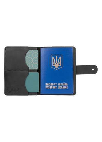 Обкладинка для паспорта зі шкіри «Let's Go Travel» PB-03S / 1 Shabby Alga Темно-зелений Hi Art (268371832)